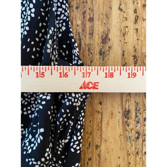 Chaps Womens Black White Sleeveless Dress XL V-Neck Polyester Midi Pencil - Picture 6 of 7